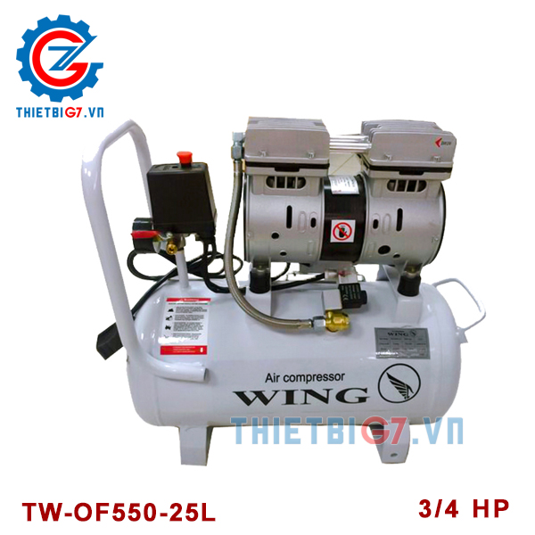 Máy nén khí không dầu giảm âm Wing TW-OF750-25L