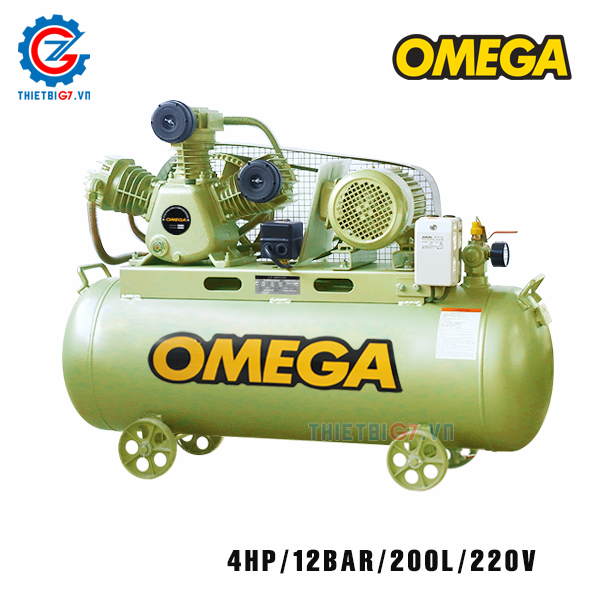 Máy Nén Khí OMEGA 2 Cấp Nén 4HP – 200L – 12Bar