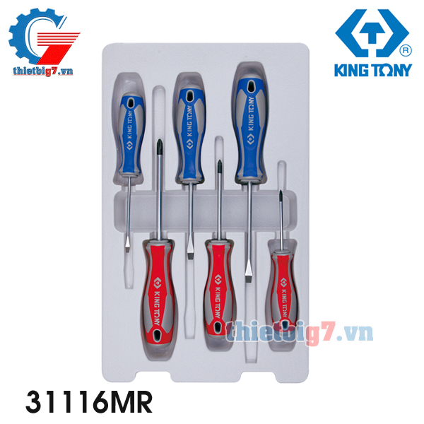 Bộ Tua Vít 6 Cái Hệ Mét Kingtony 31116MR
