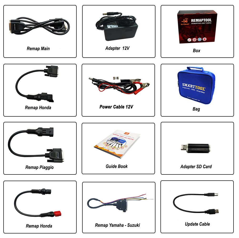 phụ kiện kèm theo Remaptool