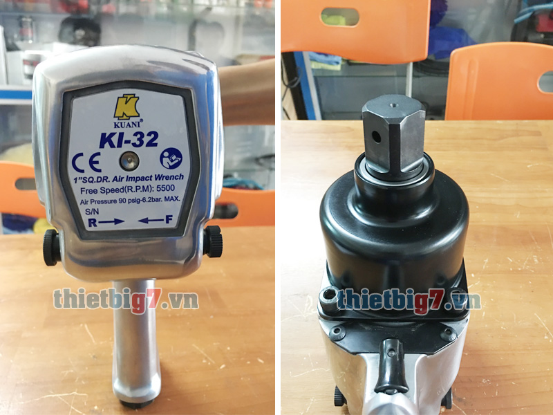 Mặt sau của súng xiết bulong khí nén KUANI và phía trước cốt súng KI-32 sung-xiet-bulong-kuani-ki-32