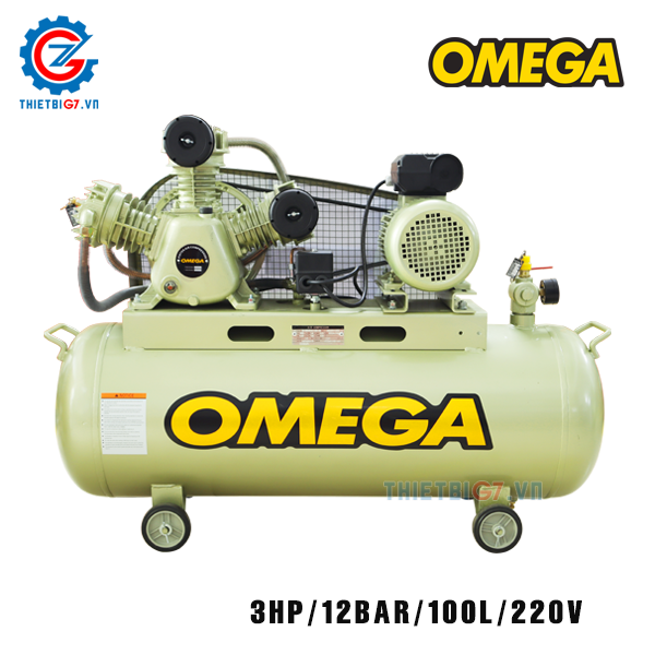 Máy Nén Khí OMEGA 2 Cấp Nén 3HP – 100L – 12Bar