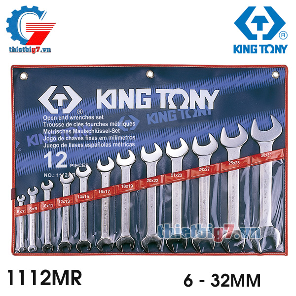 Bộ Cờ Lê Hai Đầu Miệng 12 Cái Kingtony 1112MR, 6 – 32MM