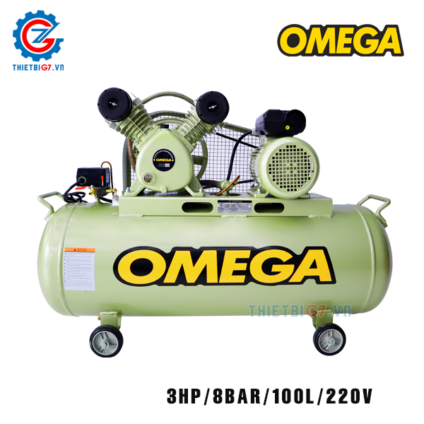 Máy Nén Khí OMEGA 1 Cấp Nén 3HP – 100L – 8Bar