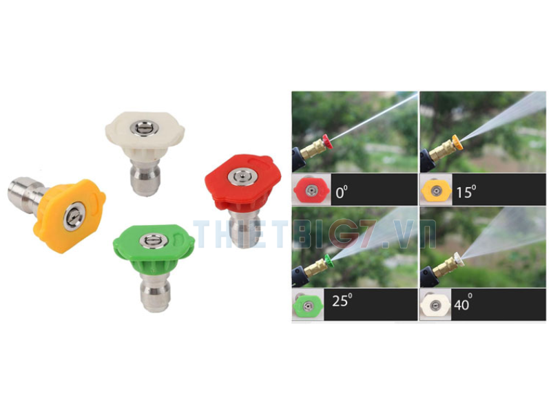Máy rửa xe sử dụng đầu béc phun loại nào phù hợp?