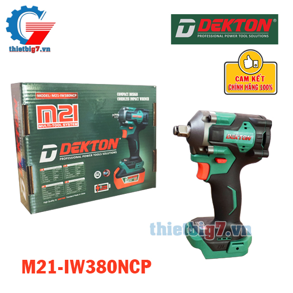 Súng Bắn Bulong Dùng Pin DEKTON M21-IW380NCP 1/2 Inch( không pin, sạc )
