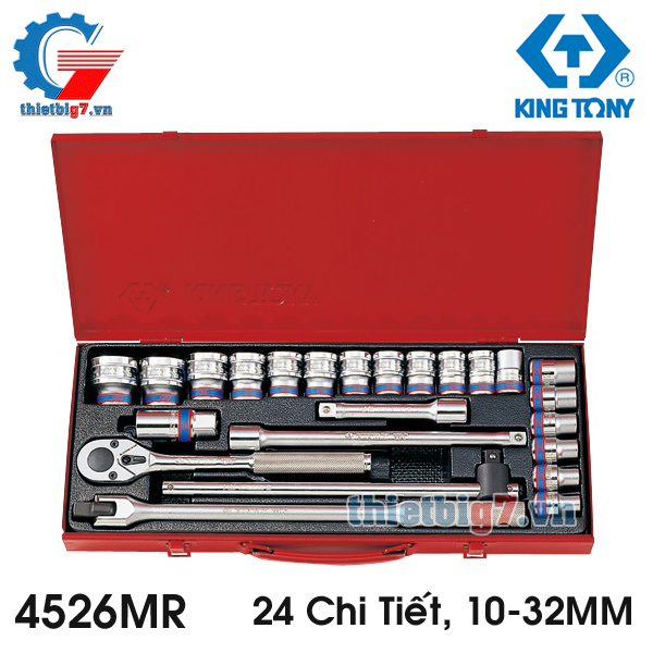 Bộ Tuýp 24 Chi Tiết Hệ Mét 1/2″  Kingtony 4526MR, 10-32MM