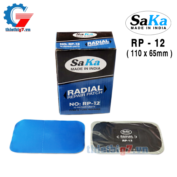 Miếng Vá Lốp Bố Thẳng SAKA RP-12 ( 110x65mm, Hộp 10 miếng )