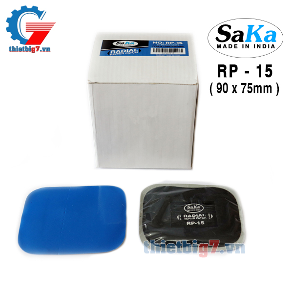 Miếng Vá Lốp Bố Thẳng SAKA RP-15 ( 90x75mm, Hộp 20 miếng )