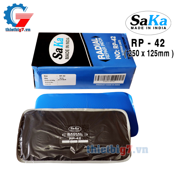 Miếng Vá Lốp Bố Thẳng SAKA RP-42 ( 250x125mm, Hộp 10 miếng )